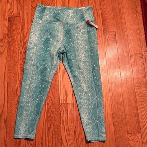 Victoria's Secret Teal Patterned Leggings 7/8 Length